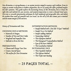 DICE DIVINATION (astragalomancy) | Instant Digital Download Book of ...