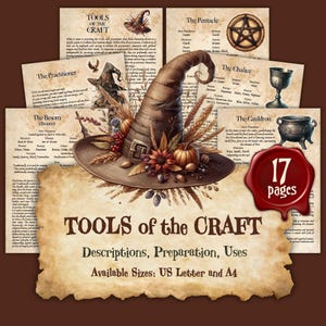 TOOLS of the CRAFT | Instant Digital Download Printable Book of Shadows / Grimoire Page | sizes A4 & 8.5"x11"