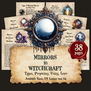 The Magick of Mirrors | Instant Digital Download Book of Shadows / Grimoire Pages | sizes A4 & 8.5''x11''