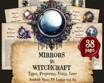 The Magick of Mirrors | Instant Digital Download Book of Shadows / Grimoire Pages | sizes A4 & 8.5''x11''