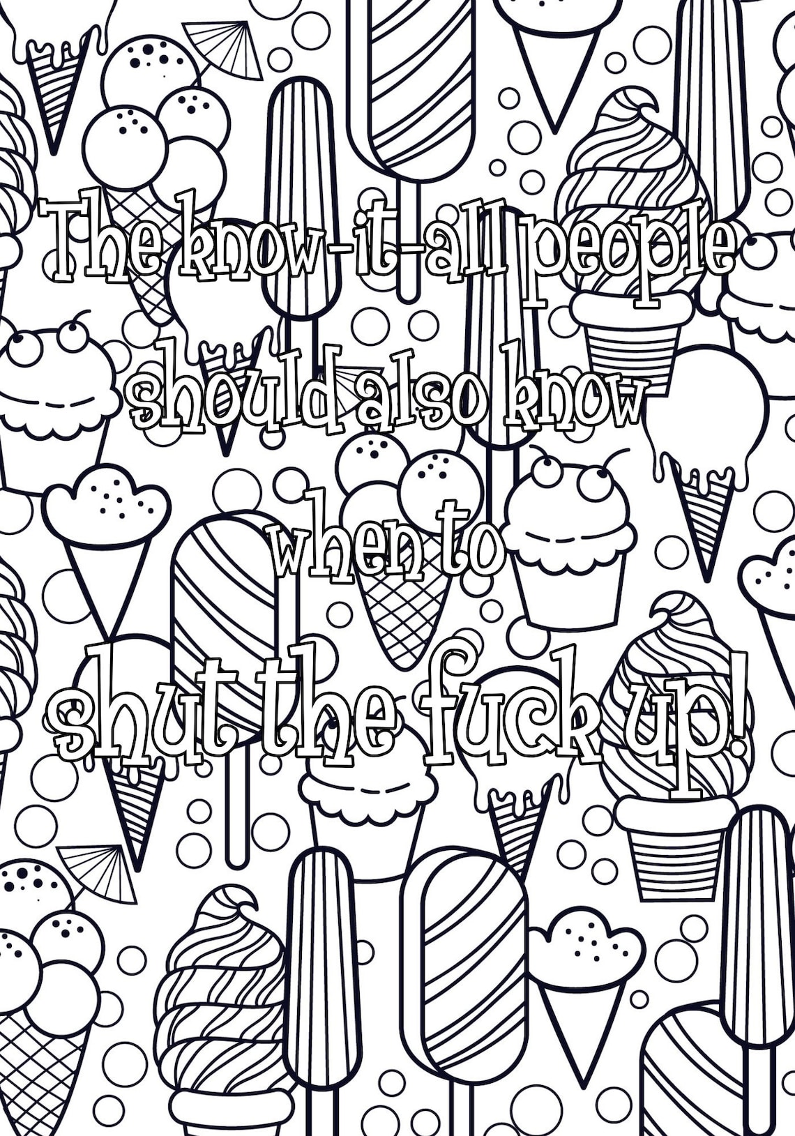 Sarcastic Adult Coloring Pages Printable Coloring Sheets - Etsy Australia