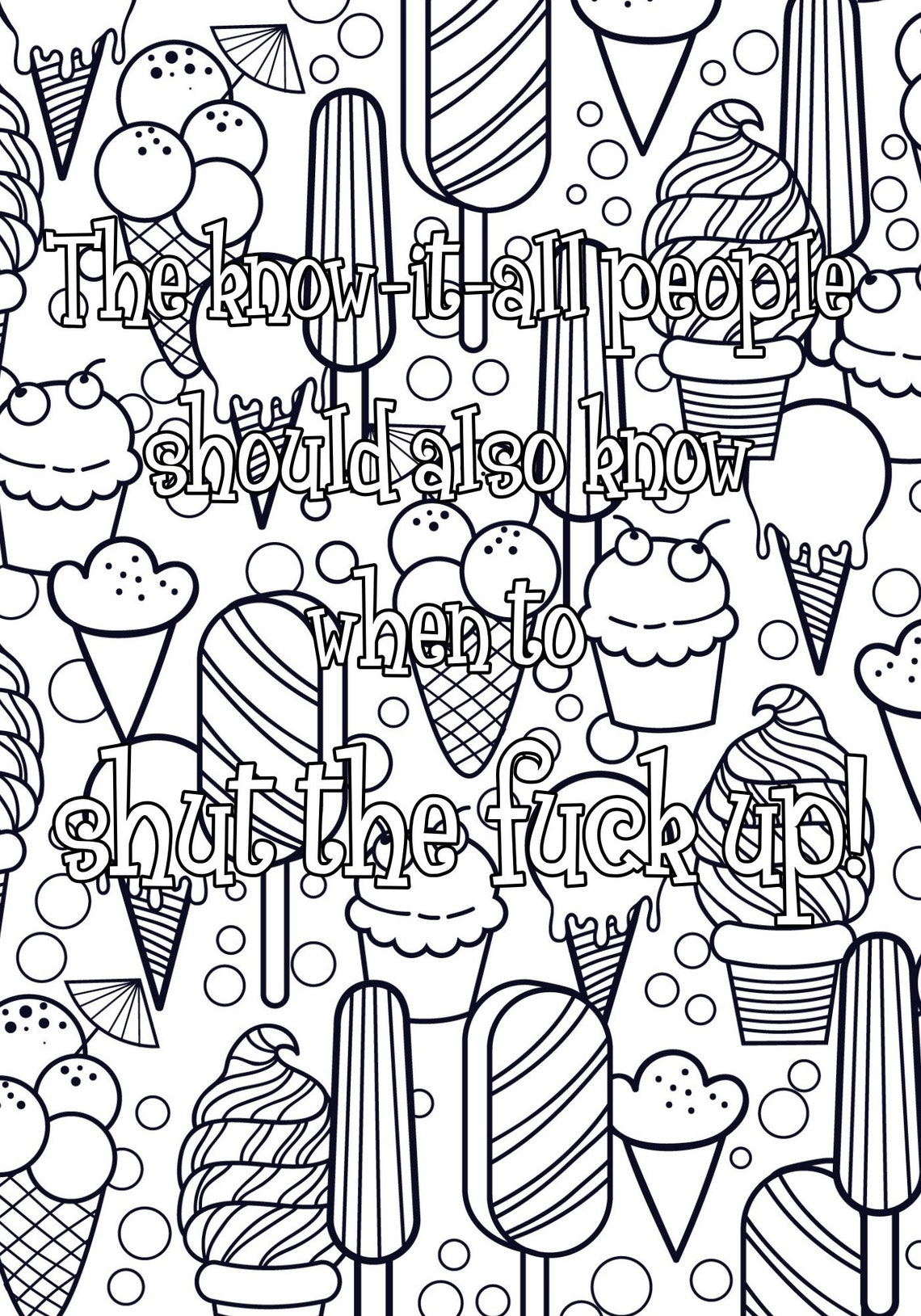 Sarcastic Adult Coloring Pages Printable Coloring Sheets - Etsy Australia