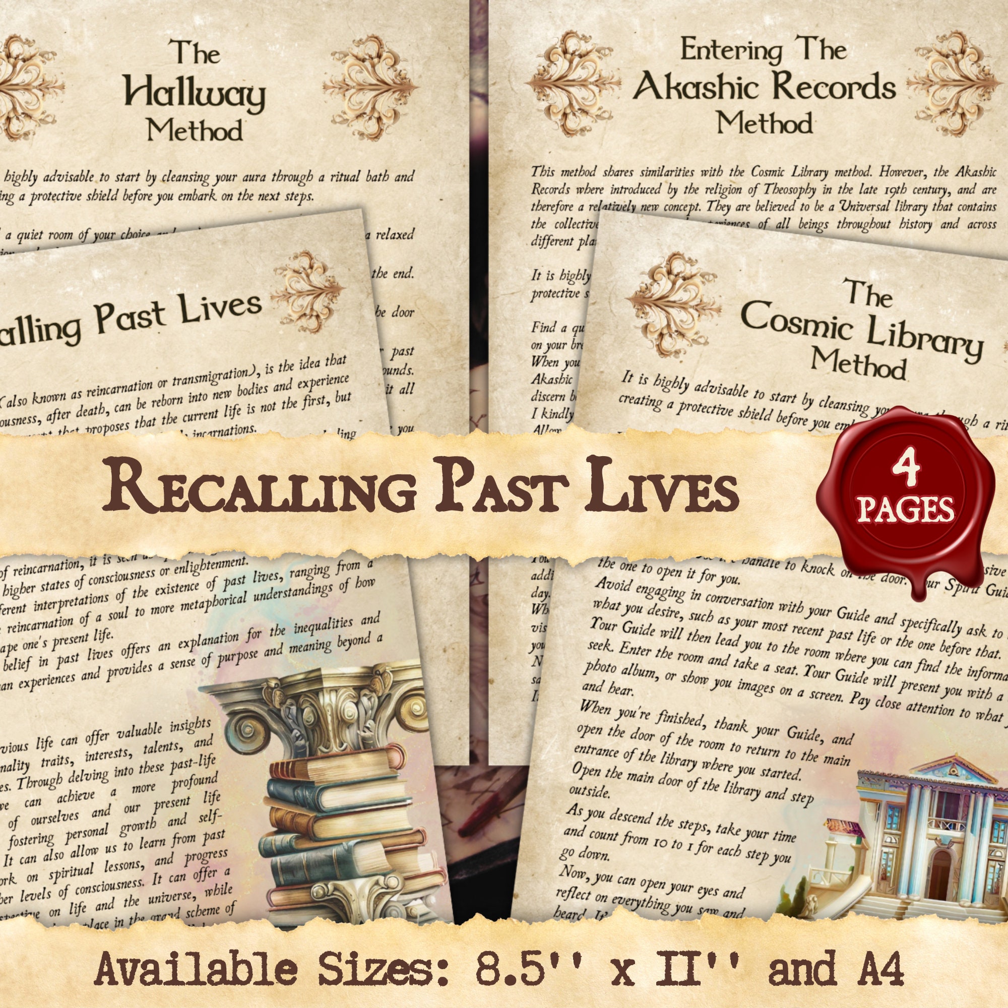 Recalling PAST LIVES Instant Digital Download Printable Book of Shadows ...