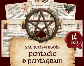 PENTAGRAM and PENTACLE | Instant Digital Download Book of Shadows / Grimoire Pages | sizes A4 & 8.5''x11''