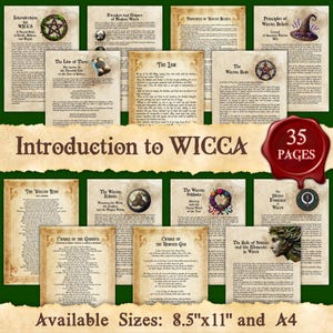 Introduction to WICCA | Instant Digital Download Printable Pages | sizes A4 & 8.5&#39;&#39;x11&#39;&#39;