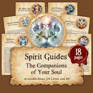 SPIRIT GUIDES | Instant Digital Download Printable Book of Shadows / Grimoire Pages | sizes A4 and 8.5''x11''