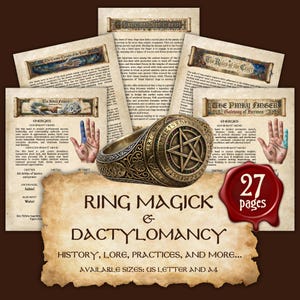 RING Magick and DACTYLOMANCY | Instant Digital Download Printable PDF Book of Shadows / Grimoire Pages | sizes A4 & 8.5''x11''