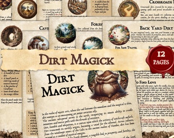 DIRT MAGICK | Instant Digital Download Printable Book of Shadows / Grimoire Pages | sizes A4 & 8.5&#39;&#39;x11&#39;&#39;