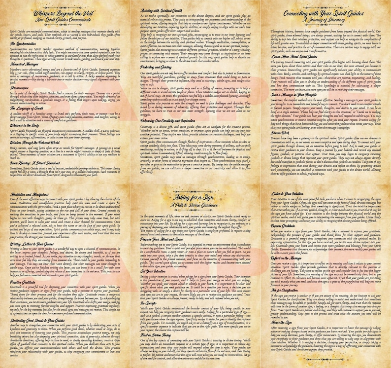 SPIRIT GUIDES | Instant Digital Download Printable Book of Shadows ...