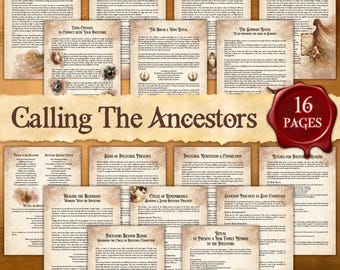 Calling and Connecting With The Ancestors | Instant Digital Download Book of Shadows / Grimoire Pages | sizes A4 & 8.5&#39;&#39;x11&#39;&#39;