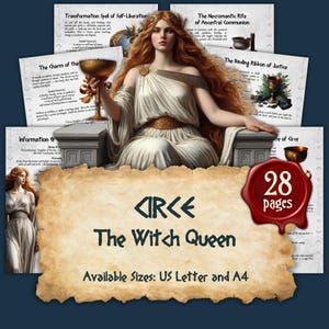 CIRCE, Królowa Czarownic | Natychmiastowe pobranie cyfrowe Księgi Cieni / Strony Grimoire do druku zdjęcie 1