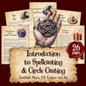 Inleiding tot spellingcasting en cirkelcasting | Instant digitale download afdrukbaar boek der schaduwen / grimoire-pagina's
