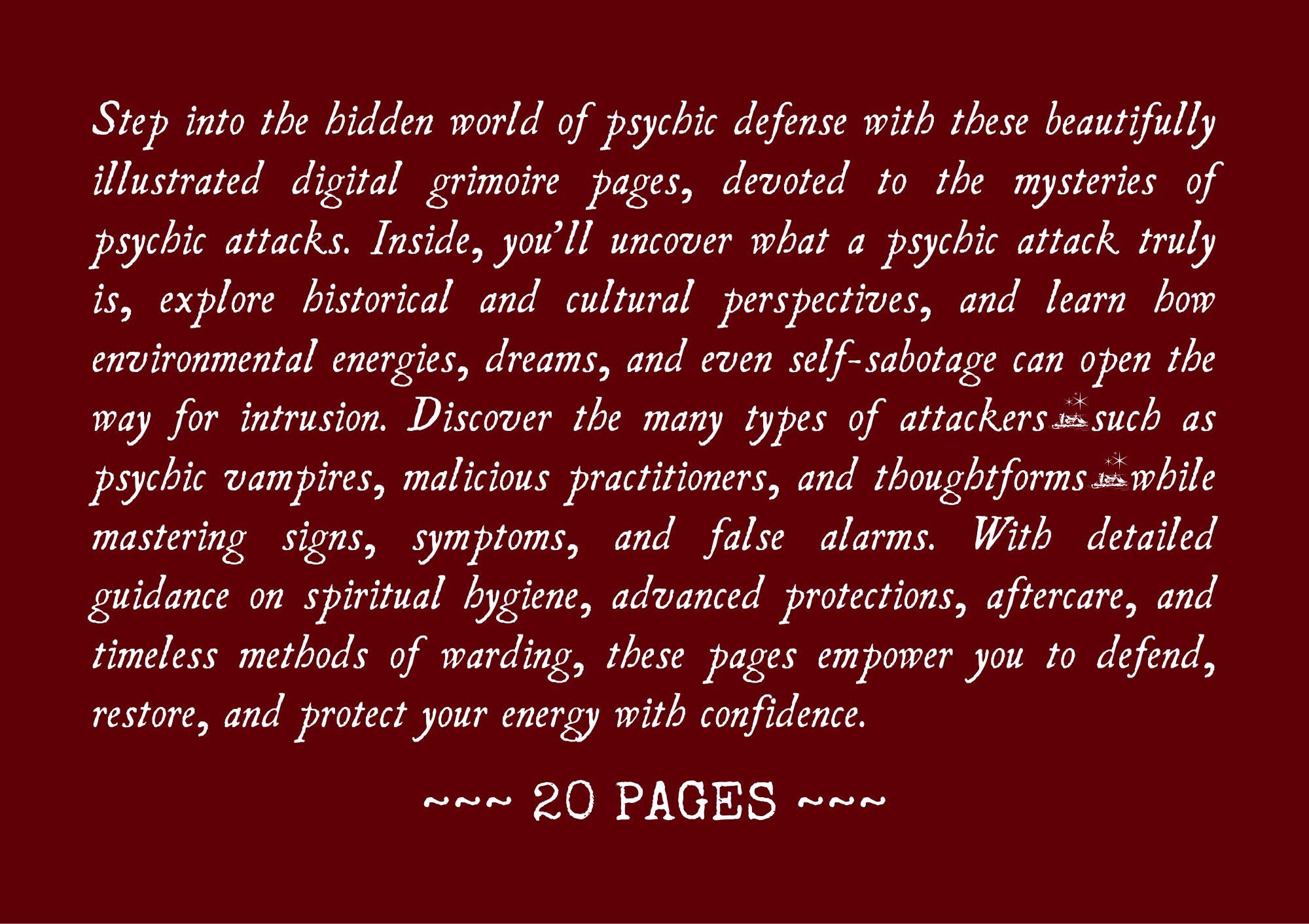 PSYCHIC ATTACKS | Protection Spell Book | Instant Digital Download ...