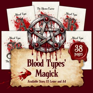 Blood Type’s Magick | Instant Digital Download Book of Shadows / Grimoire Pages | sizes A4 & 8.5''x11''