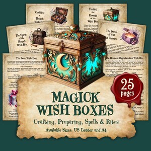 Magick WISH BOXES | Instant Digital Download Printable Book of Shadows / Grimoire Pages