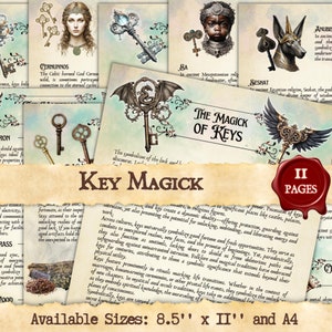 The MAGICK of KEYS | Instant Digital Download Printable Book of Shadows / Grimoire Page | sizes A4 and 8.5&quot;x11&quot;