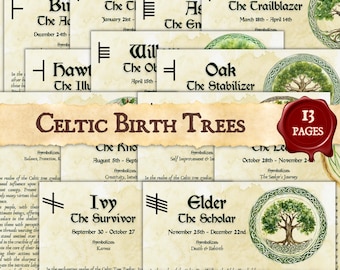 CELTIC Birth Trees - the Druid Zodiac | Instant Digital Download ...