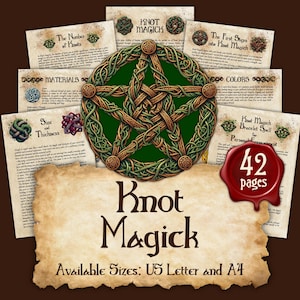 KNOTENZAUBER | Sofortiger digitaler Download druckbares Buch der Schatten / Grimoire Seite