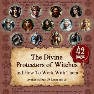 The Divine Protectors of Witches and How To Work With Them |  Digital Download Book of Shadows / Grimoire Pages | sizes A4 and 8.5''x11''