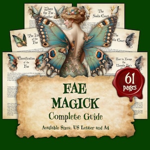 FAE MAGICK - Complete Guide | Instant Digital Download Printable Book of Shadows / Grimoire Page | sizes A4, 8.5''x11''