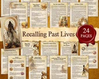 Recalling PAST LIVES | Instant Digital Download Printable Book of Shadows / Grimoire Page | sizes A4 and 8.5&quot;x11&quot;