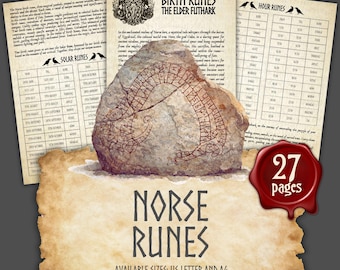 RUNES DE NAISSANCE NORDIQUES | Livre des ombres imprimable en téléchargement numérique instantané / Pages du grimoire