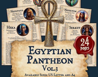 EGYPTIAN PANTHEON Vol.3 | Instant Digital Download Printable Book of Shadows / Grimoire Page