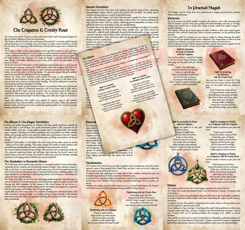 TRIQUETRA and TRINITY KNOT | Instant Digital Download Book of Shadows ...