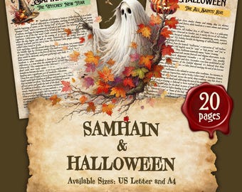 SAMHAIN and HALLOWEEN | Instant Digital Download Printable Book of Shadows / Grimoire Pages