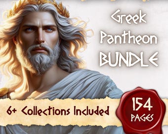 GREEK PANTHEON BUNDLE | Instant Digital Download Printable Book of Shadows / Grimoire Pages | sizes A4 and 8.5''x11''