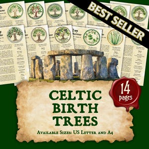 CELTIC Birth Trees - The Druid Zodiac | Instant Digital Download Printable Book of Shadows / Grimoire Page