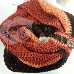 PATTERN ONLY Crochet Scarf, Infinity Scarf, Crochet, Warm Scarf, "Candy Corn Infinity Scarf"