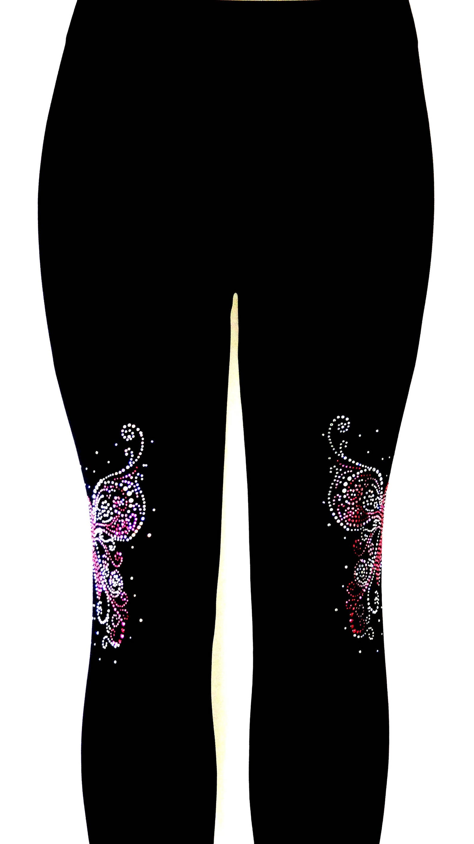 Plus Size Capri Length Leggings Embellished Rhinestone Pink Etsy