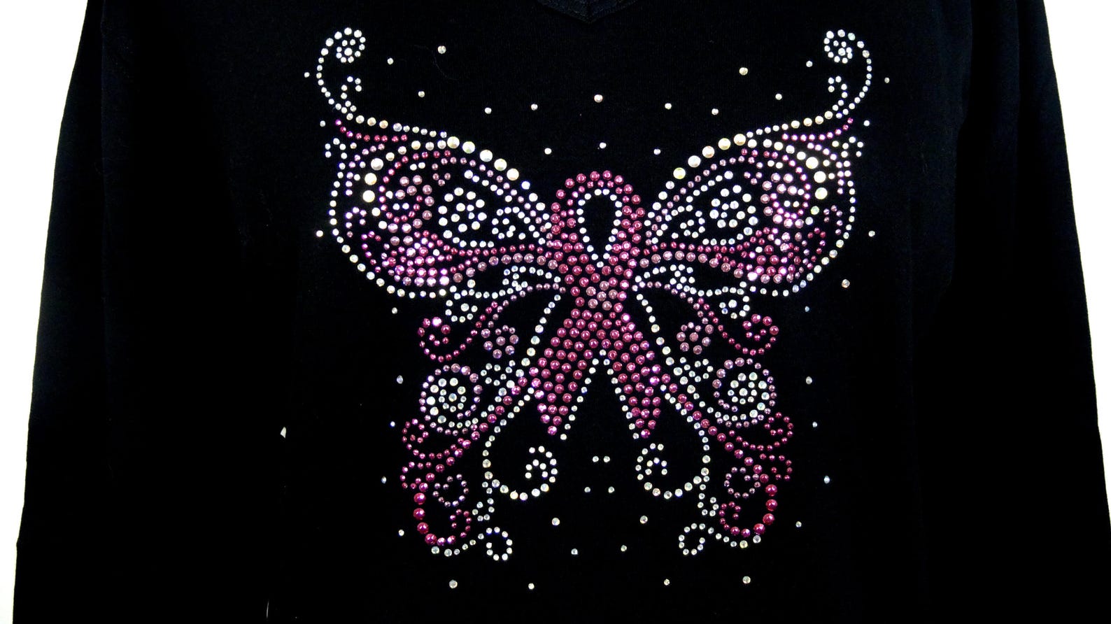 Cancer Ribbon Rhinestone Embellished Rhinestone Breast Cancer Awareness Pink Ribbon Butterfly ...