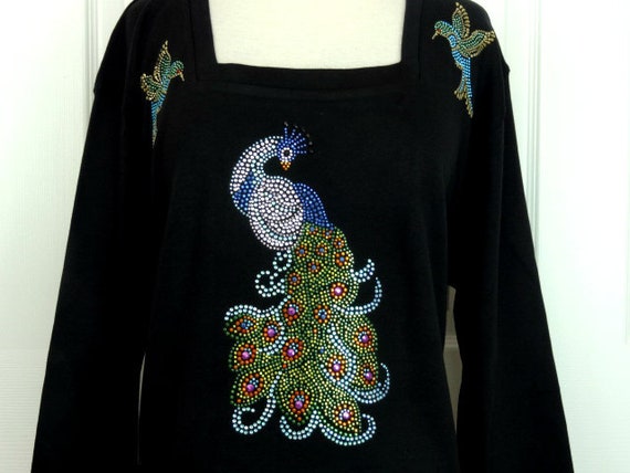 Hand Embellished Rhinestone & Shiney Stud Peacock and | Etsy