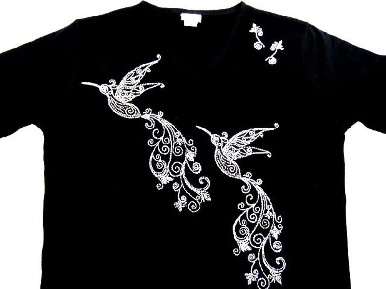 Plus Size Full Length Leggings Embellished Rhinestone Crystal /& AB Aurora Borealis Stones Fancy Hummingbird Tail Swirl Design