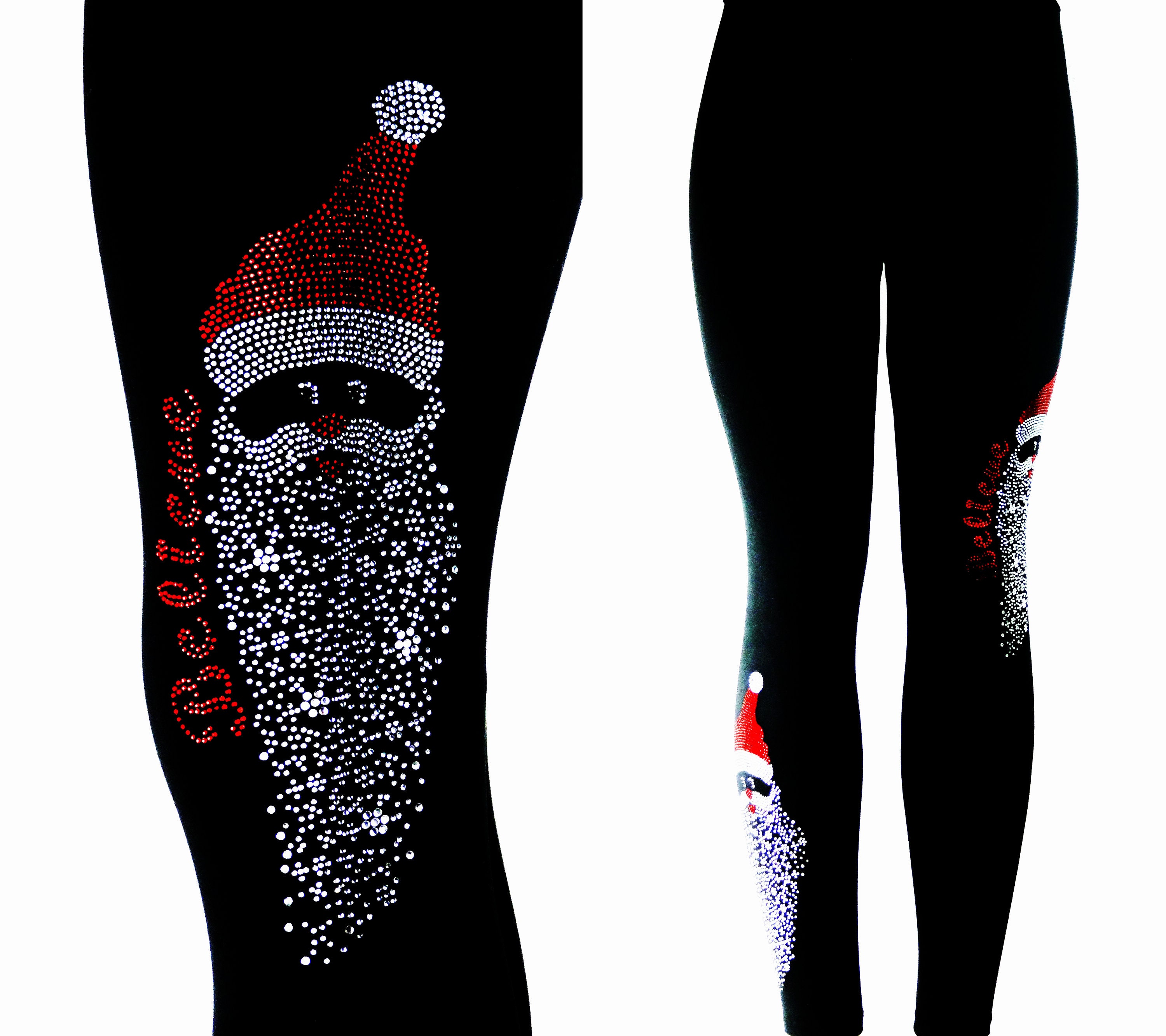 Womens Christmas Xmas 3D Santa Elf Leggings Yoga Fitness Bottoms