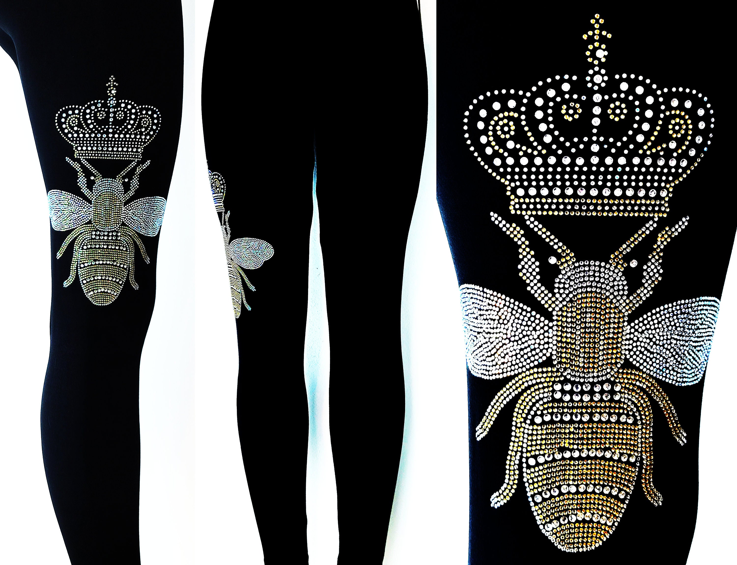 Hand Embellished Iridescent & Gold Rhinestone Queen Honey Bee Crown ...