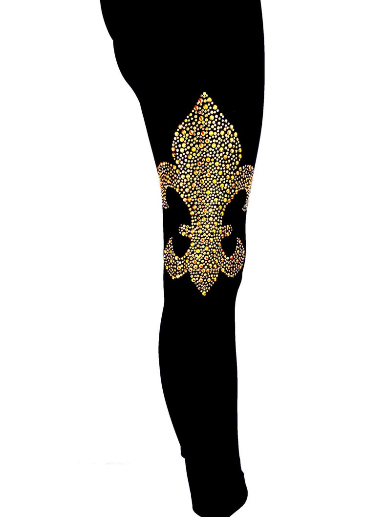 Plus Size Full Length Leggings Embellished Mardi Gras Gold Etsy