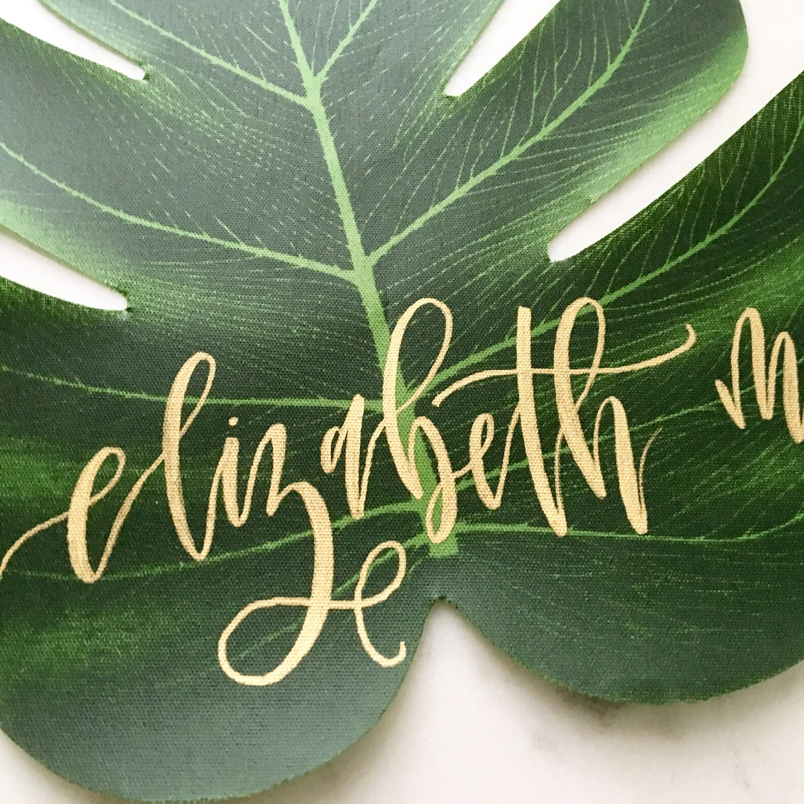 Medium Faux Palm Leaf Place Cards Modern Wedding Modern Etsy