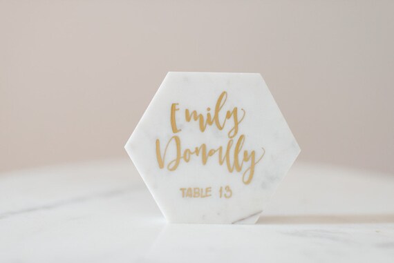 Hand Lettered Escort Cards Acrylic Escort Cards Modern Calligraphy Modern Wedding Place Cards Hand Lettered Tile Modern Wedding