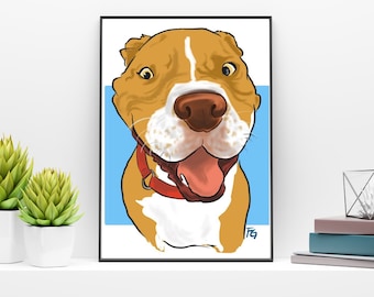 Custom Pet Portraits Pop Art Drawing of My Dog Personalized Christmas Gift For Dog Owner Dog Caricatures Customized Pet Memorial Gifts
