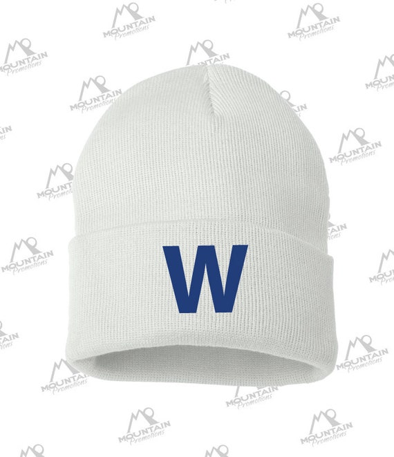 Fly the W Beanie for Fans of the Chicago Cubs Embroidered Fly the