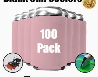 100 Pack Dusty Rose Can Coolers - Blank Bulk Beer Huggers for DIY