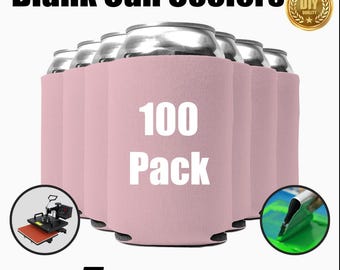 100-pack - Blush Burkkylare för screentryck DTF HTV vinylbroderi värmepress överföring hopfällbar bulk Beer Huggers-hållare DIY-pyssel