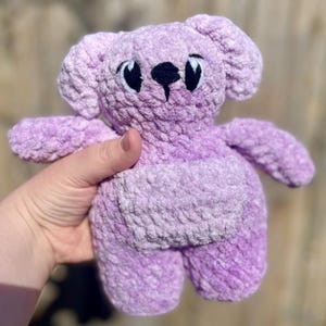 Custom Dog Plush | Stuffed Animal Commission | Chenille Yarn Balloon Dog Handmade Stuffie | Weird Stuffed Animal | Dog Crochet Pattern