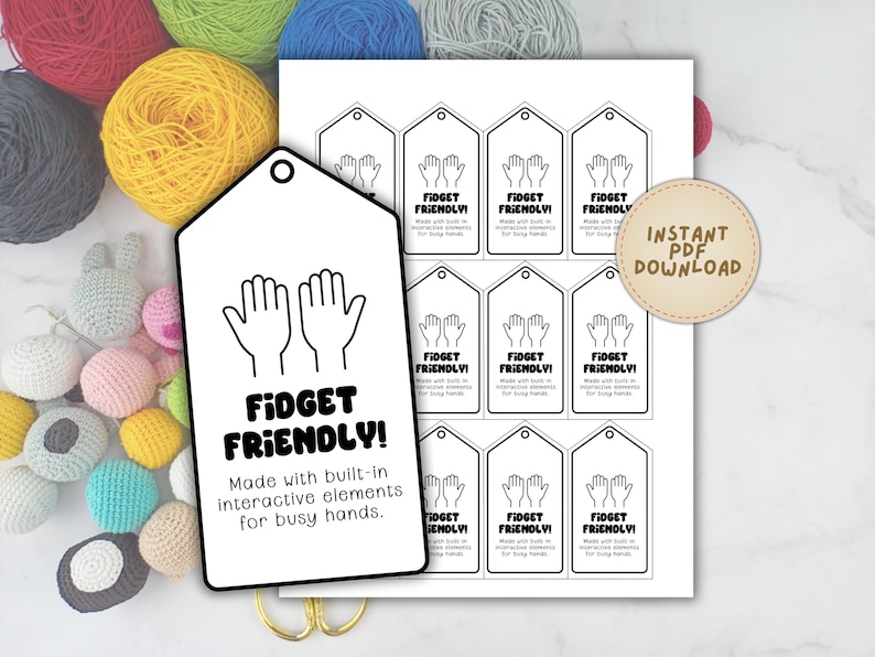 Fidget Toy Tags | Custom Crochet Tags for Amigurumi Stuffed Animals ...