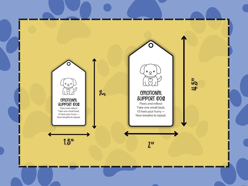 Emotional Support Positive Crochet Labels for Amigurumi Dog Plushie | Puppy Crochet Pattern Tags for Handmade Stuffed Animals Printable image 5