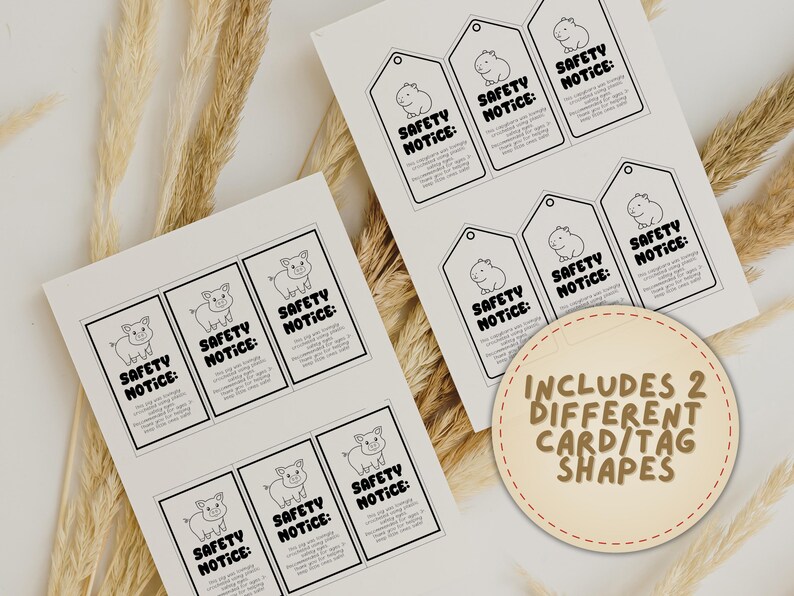 Photo inspiration: Visual Reference: Safety Eye Warning Card Printable Labels For Crochet Plushie