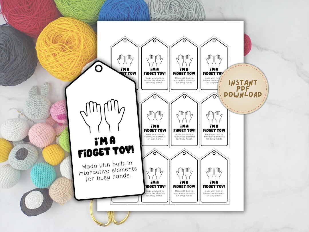 Fidgit Labels Fidget Toy Tags | Custom Crochet Tags for Amigurumi Stuffed Animals ...